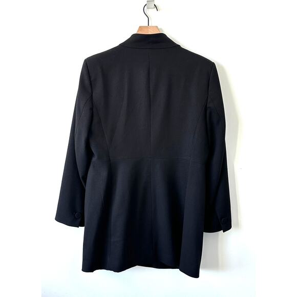 Zara Black Inverted Lapel Long Blazer Size XXL - Picture 6 of 14